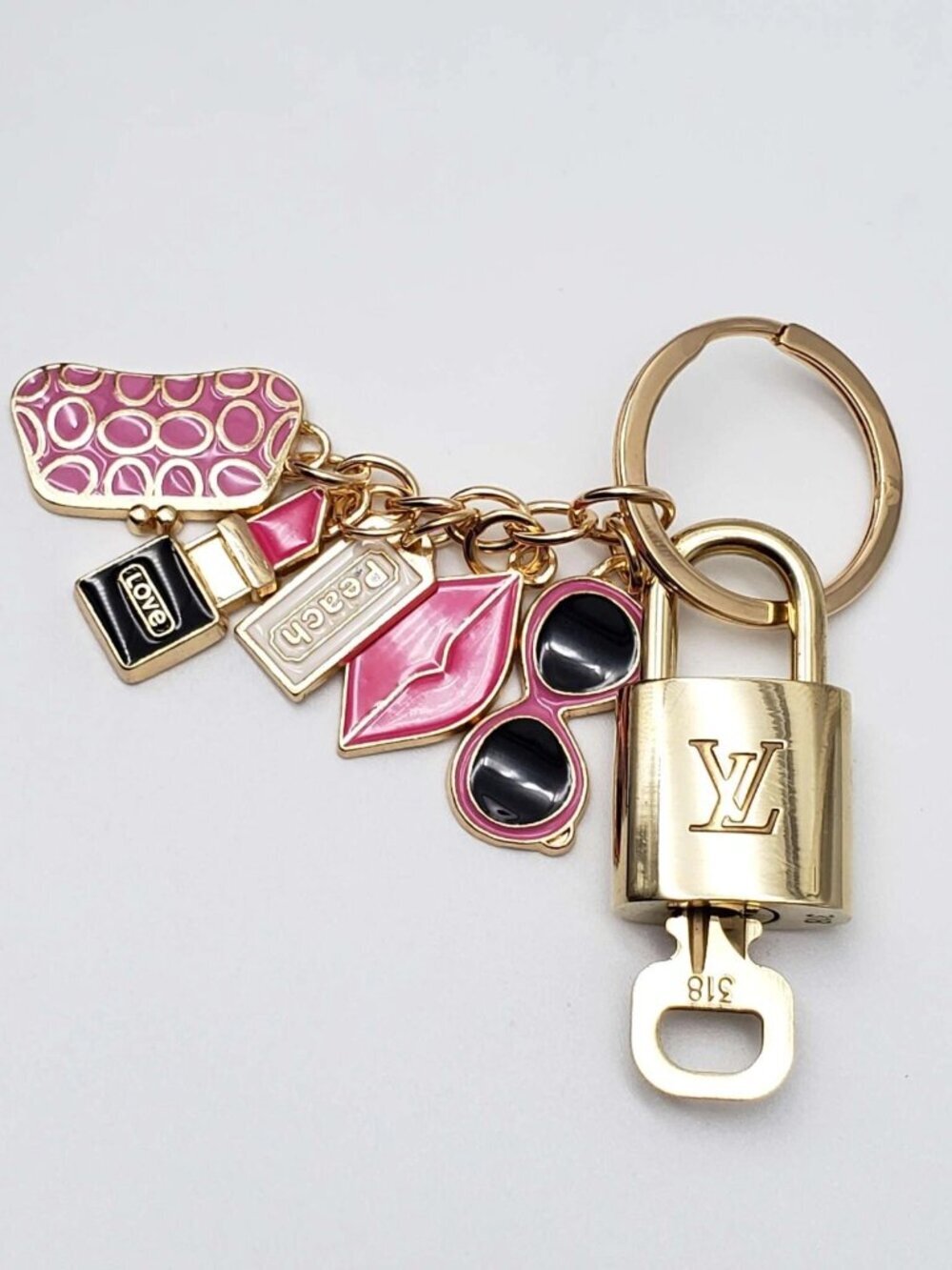 Authentic Louis Vuitton Lock & Key with unbranded Bagcharm, Keycharm, Keychain